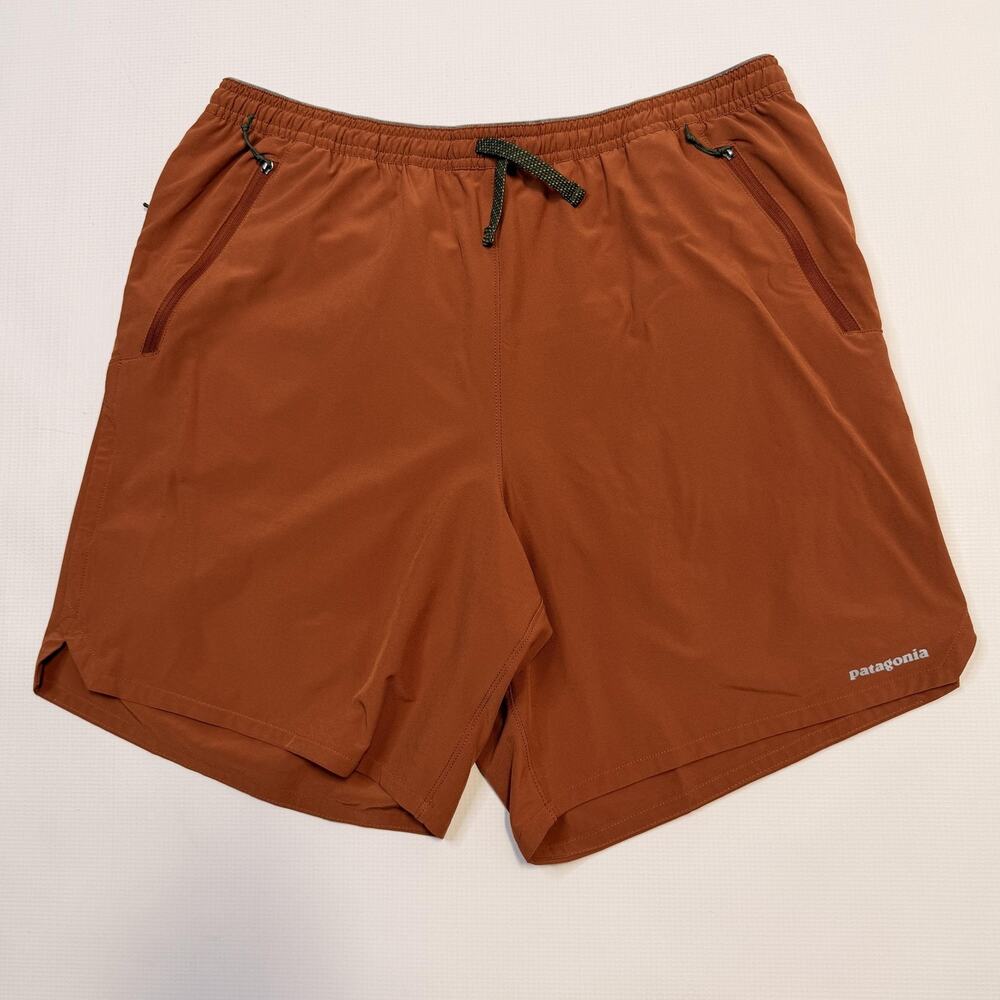 Patagonia Trail Shorts Mens Large Brown Lined 7 Inch Running Quick Dry Athletic